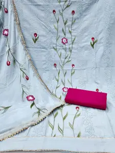 MANVAA Floral Embellished Unstitched Dress Material