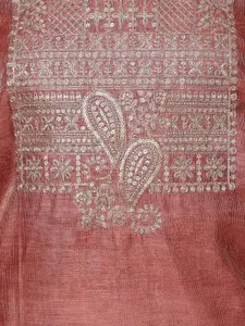 Meena Bazaar Floral Embroidered Sequinned Unstitched Dress Material