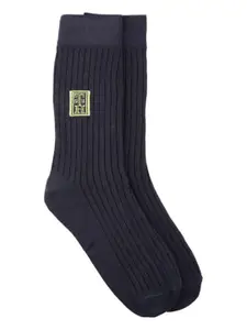 The Tie Hub Men Pack Of 3 Patterned Calf-Length Socks