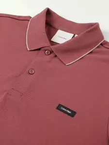 Calvin Klein Jeans Men Solid Polo Collar Cotton Slim Fit Tshirt