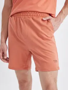 DeFacto Men Solid Mid Rise Regular Fit Above Knee Sports Shorts