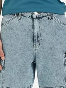 DeFacto Men Washed Denim Shorts