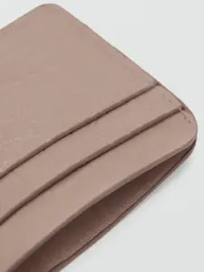 MANGO Women Croc-Textured Zip Around Wallet