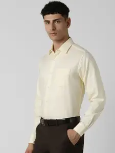 Van Heusen Men Spread Collar Solid Cotton Formal Shirt