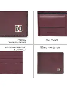 Tommy Hilfiger Men Textured Leather Two Fold Wallet