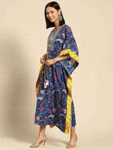 Anouk Ethnic Motifs Print Kimono Sleeve Kaftan Midi Dress