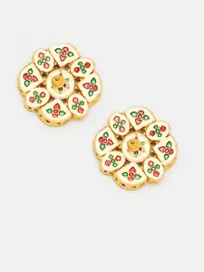 Priyaasi Gold Plated Kundan Contemporary Studs Earrings