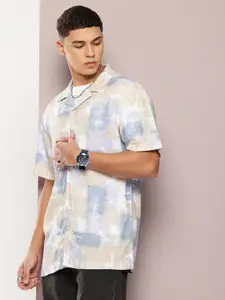 Kook N Keech Men Relaxed Printed Cuban Collar Pure Cotton Casual Shirt