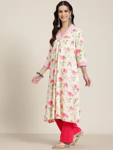 HERE&NOW Women Floral Print A Line Kurta