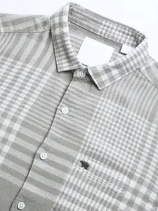 THE BEAR HOUSE Men Slim Fit Opaque Checked Pure Cotton Casual Shirt