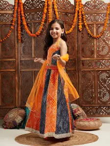 pspeaches Girls Printed Ready to Wear Lehenga & Blouse With Dupatta
