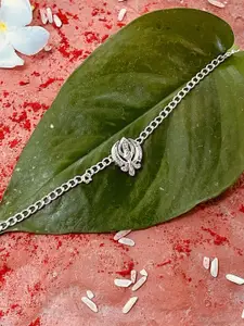 trueBrowns Men 925 Sterling Silver Khanda Silver Chain Bracelet