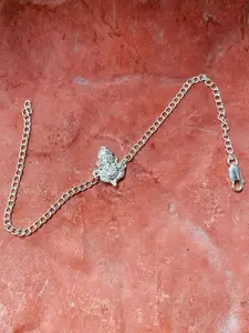 trueBrowns Men 925 Sterling Silver Lord Ganesh Idol Silver Chain Bracelet