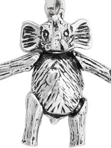 Exotic India Sterling Silver Cute Small Elephant Pendant