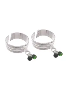 Silvermerc Designs Set Of 2 Silver-Plated Beaded Toe Rings