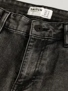 Snitch Men Smart Mid-Rise Slim Fit  Heavy Fade Stretchable Jeans