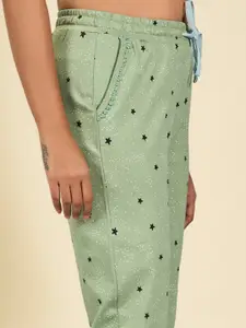 MAYSIXTY Women Printed Pure Cotton Lounge Pants