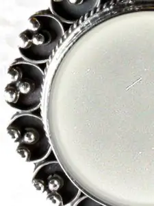 Exotic India Sterling Silver-Mirror Used by Indian Brides Arsi-Thumb Ring