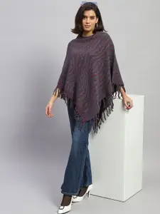 Monte Carlo Women Striped Woollen Poncho