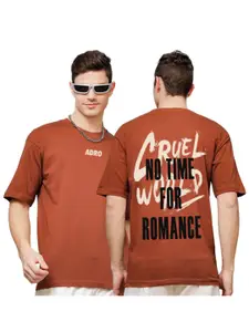 ADRO Men Typography Printed V-Neck T-shirt