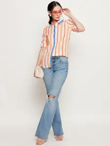BAESD Women Classic Opaque Striped Casual Shirt