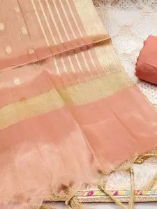 KALINI Checked Woven Design Zari Unstitched Dress Material