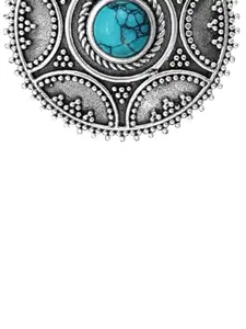 Exotic India Turquoise Gemstone Designer Sterling Silver Pendant