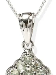 Exotic India Faceted Green Sapphire Small Gemstone Sterling Silver Pendant
