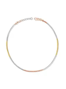 Zavya Rhodium-Plated 925 Sterling Silver Anklet