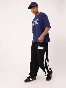 Kook N Keech Men Urban Street Printed & Striped Relaxed Fit Joggers