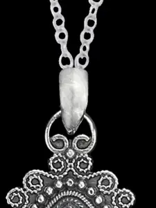 Exotic India Rainbow Moonstone Embroidery Sterling Silver Pendant