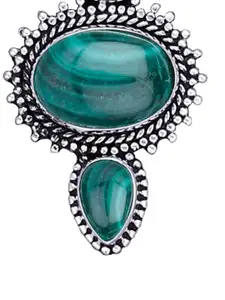 Exotic India Malachite Gemstone Sterling Silver Pendant