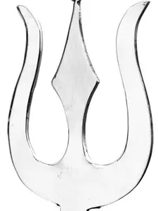 Exotic India Sterling Silver The Trident Design Pendant