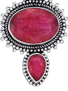 Exotic India Ruby Gemstone Sterling Silver Pendant