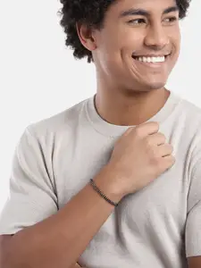 Zavya Men 925 Sterling Silver Rhodium-Plated Link Bracelet