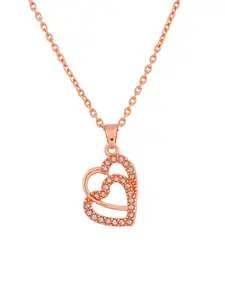 Silvermerc Designs Rose Gold-Plated & Heart Shaped Pendants With Chains