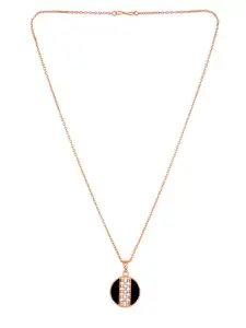 Silvermerc Designs Rose Gold Plated Cubic Zirconia Pendant With Chain