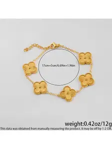 KARISHMA KREATIONS Stainless Steel Gold-Plated Link Bracelet
