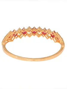 Saraf RS Jewellery Gold-Plated American Diamond Studded Bangle-Style Bracelet