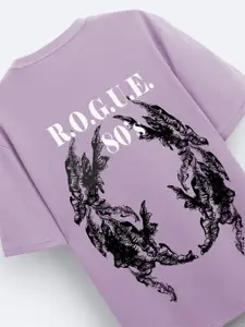 ADRO Men Graphic Printed Drop-Shoulder Sleeves Cotton Oversized T-Shirt