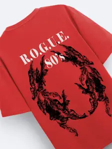 ADRO Men Graphic Printed Round Neck Cotton Oversized T-Shirt