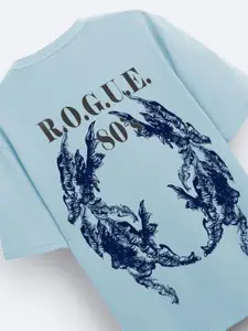 ADRO Men Graphic Printed Round Neck Cotton Oversized T-Shirt