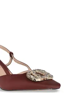 Ronnie Grey Women Embellished Slingback Slim Heel Mules