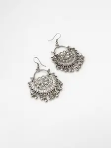 aadita Silver-Plated Temple Necklace and Earrings