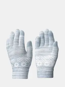 Quechua By Decathlon Kids White Touchscreen Compatible Hiking Winter Gloves