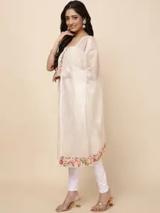 Meena Bazaar Floral Embroidered Unstitched Dress Material