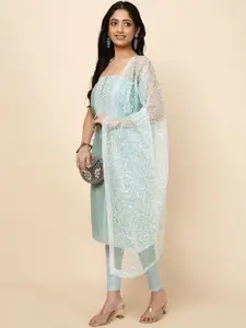 Meena Bazaar Embroidered Art Silk Unstitched Dress Material