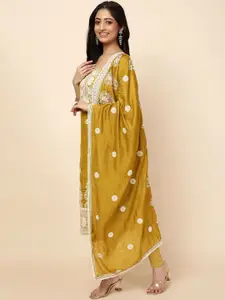 Meena Bazaar Embroidered Art Silk Unstitched Dress Material