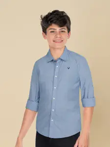 Allen Solly Junior Boys Spread Collar Micro Ditsy Printed Cotton Slim Fit Casual Shirt
