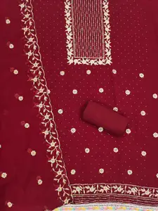 Panzora Ethnic Motifs Embroidered Beads and Stones & Thread Work Unstitched Dress Material